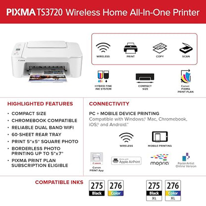 Canon 8.7 lb TS3720 Inkjet Printer 4800 x 1200 dpi Color 1-Count