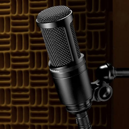 Audio-Technica AT2020 XLR Microphone, Cardioid, 20 Hz - 20 kHz Frequency Response, 200 Ohm Impedance