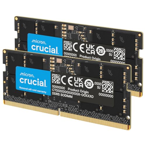 Crucial 32GB DDR5 SODIMM RAM CT2K16G56C46S5 5600MHz
