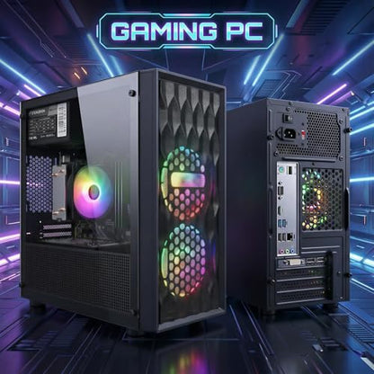 STGAubron Tower Computer ABR1722, AMD Ryzen 5 5500, 3.6GHz Max, GeForce RTX 3050 6G, 16GB DDR4, 512GB SSD, WiFi 6, Bluetooth 5.2, Windows 11 Home