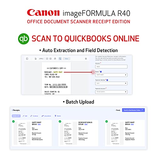 Canon imageFORMULA R40 600 dpi USB Document Scanner
