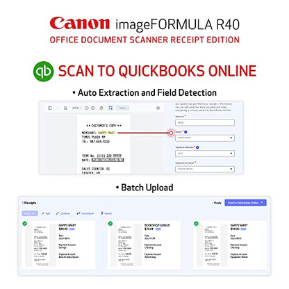 Canon imageFORMULA R40 600 dpi USB Document Scanner