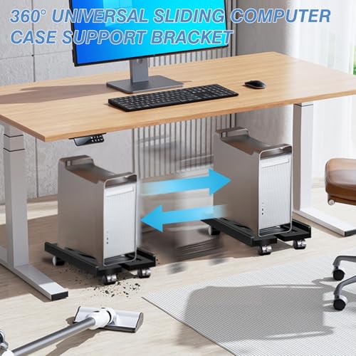 Hmseng Adjustable Mobile CPU Stand PC STAND-1 D-Black