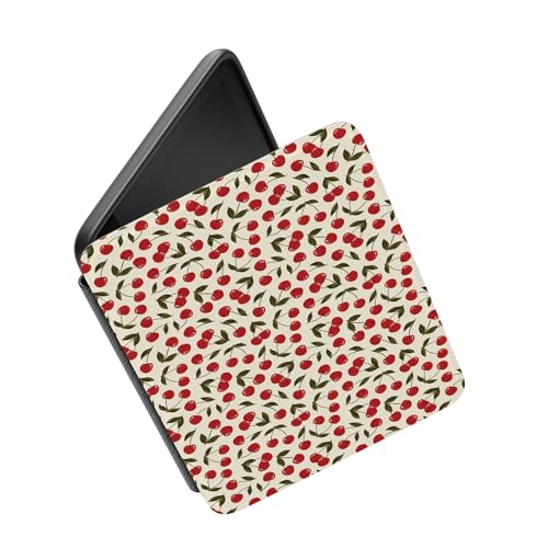 Casely 7" Kindle Case Cherry on Top Lightweight Vegan Leather - Auto Sleep Function - Compatible with Kindle Colorsoft and Paperwhite (12th Generation 2024 Models)