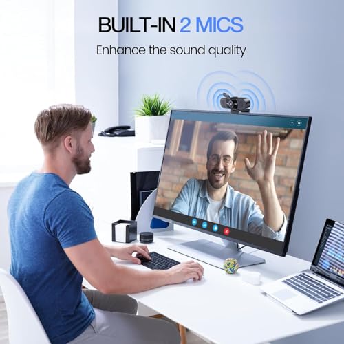 EMEET C960 1080P Webcam with Dual Microphones, USB Connectivity, Ultra Compact Design, Black