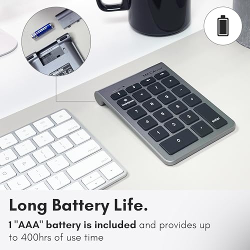 Macally BTNUMKEY22 Wireless Numeric Keypad QWERTY MacOS Bluetooth
