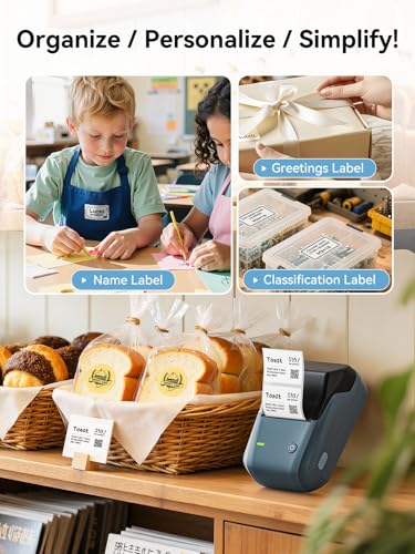 NIIMBOT B1 Portable Thermal Label Printer 203dpi Monochrome with Bluetooth Connectivity