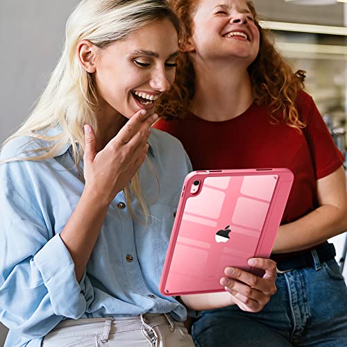 Wenlaty iPad Compatible Case A16 11 Inch 2025 A3354/A3355/A3356, iPad 10th Gen 10.9 Inch 2022 A2696/A2757/A2777, Clear Hybrid Case, Solid Watermelon Pink