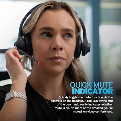 JLab Go Work WEBHBGWRK2GPH20 Wireless Headset - Bluetooth, USB-C - On Ear, 55-Hour Battery Life, Multipoint Connectivity