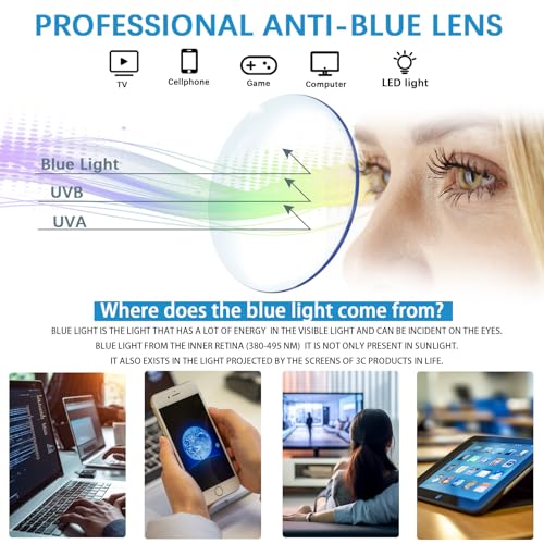 VIDEBLA 5 Count Reading Glasses 54mm Lens Width Polycarbonate Adjustable Full Rim Floral Rectangular