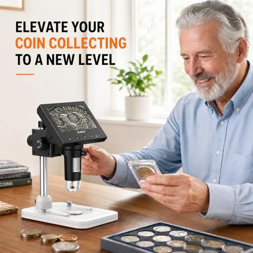 Elikliv 4.3 Inch EDM4 LCD Digital Microscope 720P 1000x LED Coin Magnifier