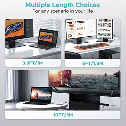 WARRKY 6 Feet WARRKY-AV-DH11 4K 30Hz DisplayPort to HDMI Cable