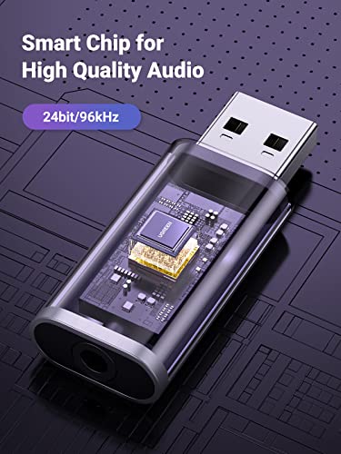 UGREEN 2 in 1 USB External Sound Card 80864 Stereo 5.1 192kHz Audio Adapter