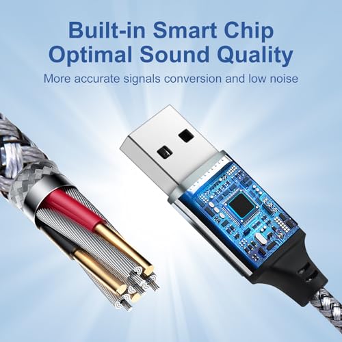 QimKero External Stereo Sound Card QK009 USB-A to 3.5mm TRRS 4-Pole Female Audio Adapter
