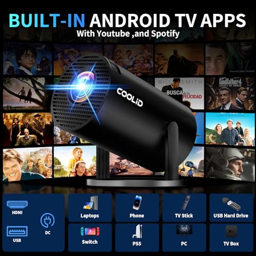 Coolid 120 Inches C2 Mini Projector 1920 x 1280 LCD Wireless 170 Lumen