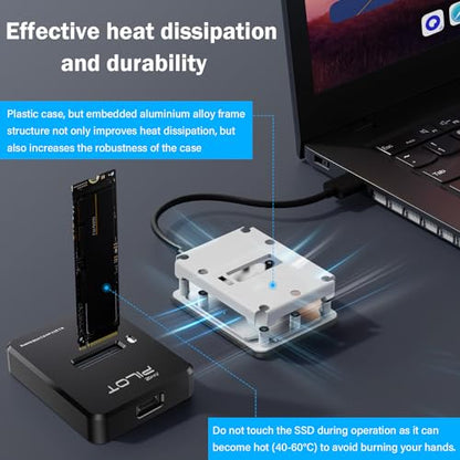 AMZPILOT M.2 NVMe SATA to USB C Docking Station Pilot SD03 PCIe 3.0 USB 3.2 Gen 2 Enclosure