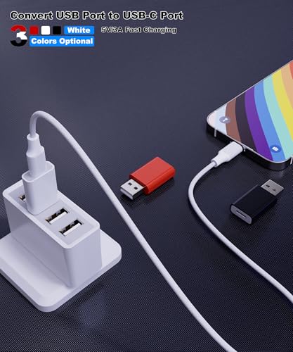 LMUBOY USB Male to USB-C Female Adapter Model RM White