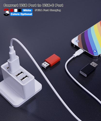 LMUBOY USB Male to USB-C Female Adapter Model RM White