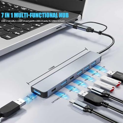 PANPEO 7-Port USB Hub USB 3.0 and USB 2.0 Compatibility
