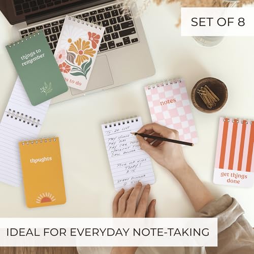 ZICOTO 3x5 Pocket Notebooks Set of 8 - Colorful Lined Mini Notepads