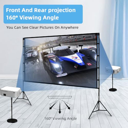 TOWOND 120 pouces Projector Screen 4K HD 16:9 Polyester Portable Projection Screen