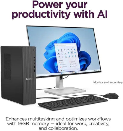 Lenovo 22.1x16x10.8 inches Desktop PC | Intel Core i3-14100T | 16GB DDR5 | 756GB Storage | Windows 11 Pro | PCIe SSD
