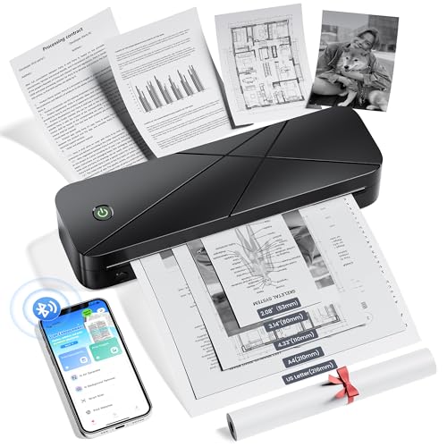 TATTMUSE Portable A282M-BK Thermal Printer Monochrome Bluetooth Wireless Inkless