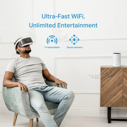 TP-Link 5500 sq. ft. Deco W7200 Tri-Band Wi-Fi 6 Router 1000 Mbps