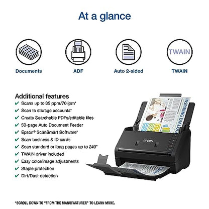 Epson B11B261201 Document Scanner 300 dpi CCD USB