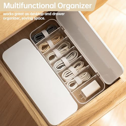 PAVSTINE 3.54x10.24x1.97 in CSB-WH Cable Organizer with 7 Compartments