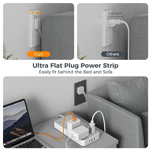 TESSAN 8 Outlets Power Strip Model TS-108-C 125V 15A Surge Protector