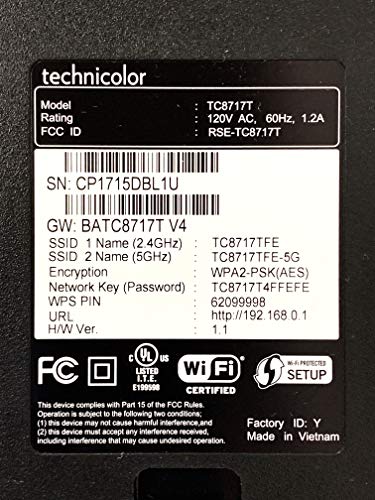 RCA TC8717T Dual-Band Wireless Modem Router 802.11ac 640Mbps Telephony