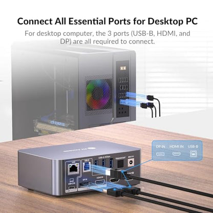 AV Access iDock-C10-US 4K@60Hz Dual Monitor KVM Docking Station for Desktop & Laptop