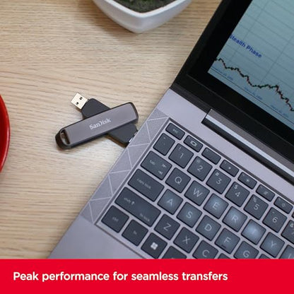 SanDisk 512GB SDDDE1-512G-G46 USB Flash Drive, Up to 1,000MB/s Read Speed, Dual USB Type-C and Type-A Connectivity