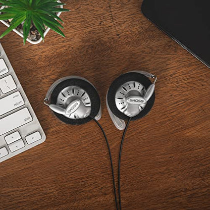 Koss KSC75 On-Ear Clip Headphones, Wired, 4ft Cord, 15Hz-25kHz Frequency Response, Single Unit, White/Gray
