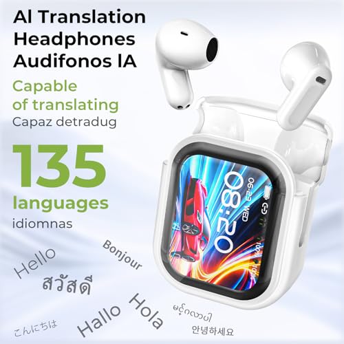 QYGCKJ HTC NE20 Wireless Bluetooth 6.0 Earbuds Active Noise Cancellation 8 Hours Battery Life