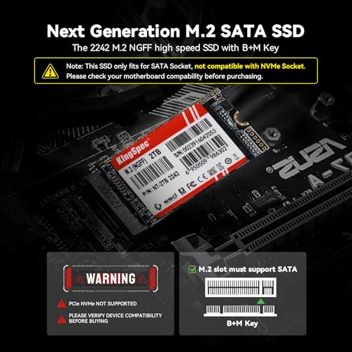 KingSpec 512GB SATA III M.2 2242 Solid State Drive