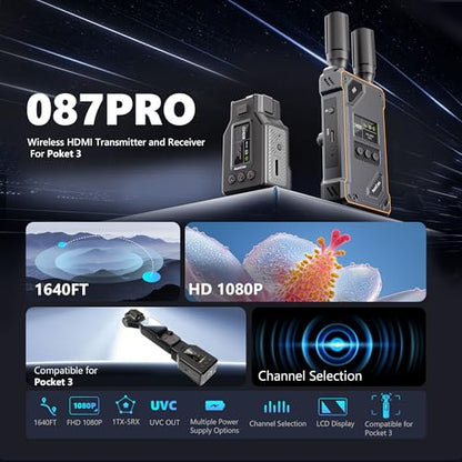 AUXCAS 8.1 x 6.9 x 3.5 inches WL087PRO 1080p 60Hz HDMI Wireless Transmitter and Receiver