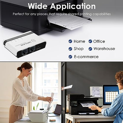 WAVLINK Wireless Print Server 2025 USB WiFi Print Server Wired/Wireless/Standalone Modes