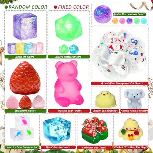Muxiziu Christmas Countdown Calendar 2025 24 Surprise Toys Non-Repeating Squishies