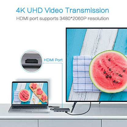 GECENinov 6IN1 HD-T07 USB C Hub Ethernet 4K HDMI 1000Mbps Adapter