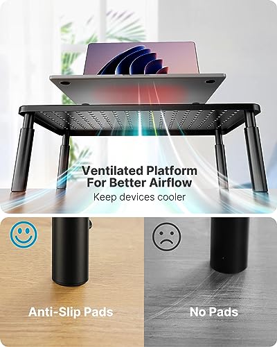 HUANUO 15.4 x 9.8 x 1.3 inches HNLL3 Laptop Stand Riser Black Ergonomic Desk Organizer