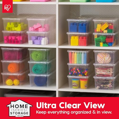 IRIS USA 20 Pack Storage Box 6 Quart Rectangular BPA-Free Plastic