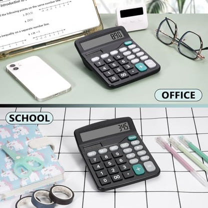 DANRONG 4.72" x 5.9" CA-03 LCD 10cm Desktop Calculator, Solar & Battery Powered