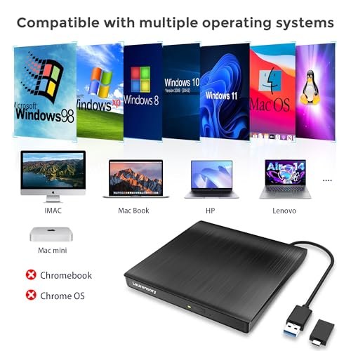 Laurensory 5.25 Inches 791101349951 USB 3.0 External Optical Drive