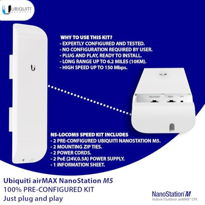 Epsilont NSM5-WIRELESS BRIDGE 5 GHz 150 Mbps Wireless Access Point