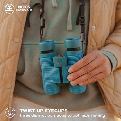 Nocs Provisions Field Issue Compact 8x32 Waterproof Binoculars, 8X Magnification, Roof Prism, Fully Multi-Coated, Tripod Mount