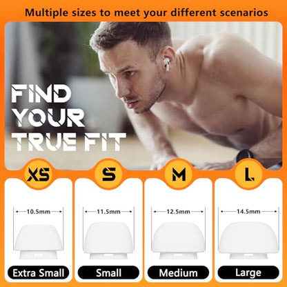 Inesore 4 Pairs Replacement Ear Tips for AirPods Pro 1st/2nd Generation, White, Silicone, Educational Accessory