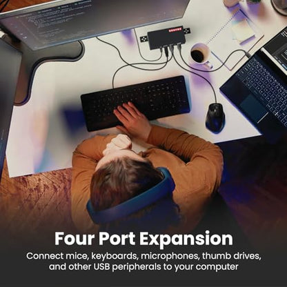 Gearmo 4-Port USB 3.0 Hub with ESD Protection and Industrial Enclosure