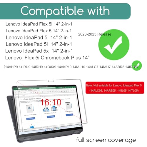 KEANBOLL 3-Pack 14 Inch Screen Protector for Lenovo Ideapad Flex 5 & 5i Touchscreen (Matte) Anti Glare, Anti Fingerprint, Scratch Resistant